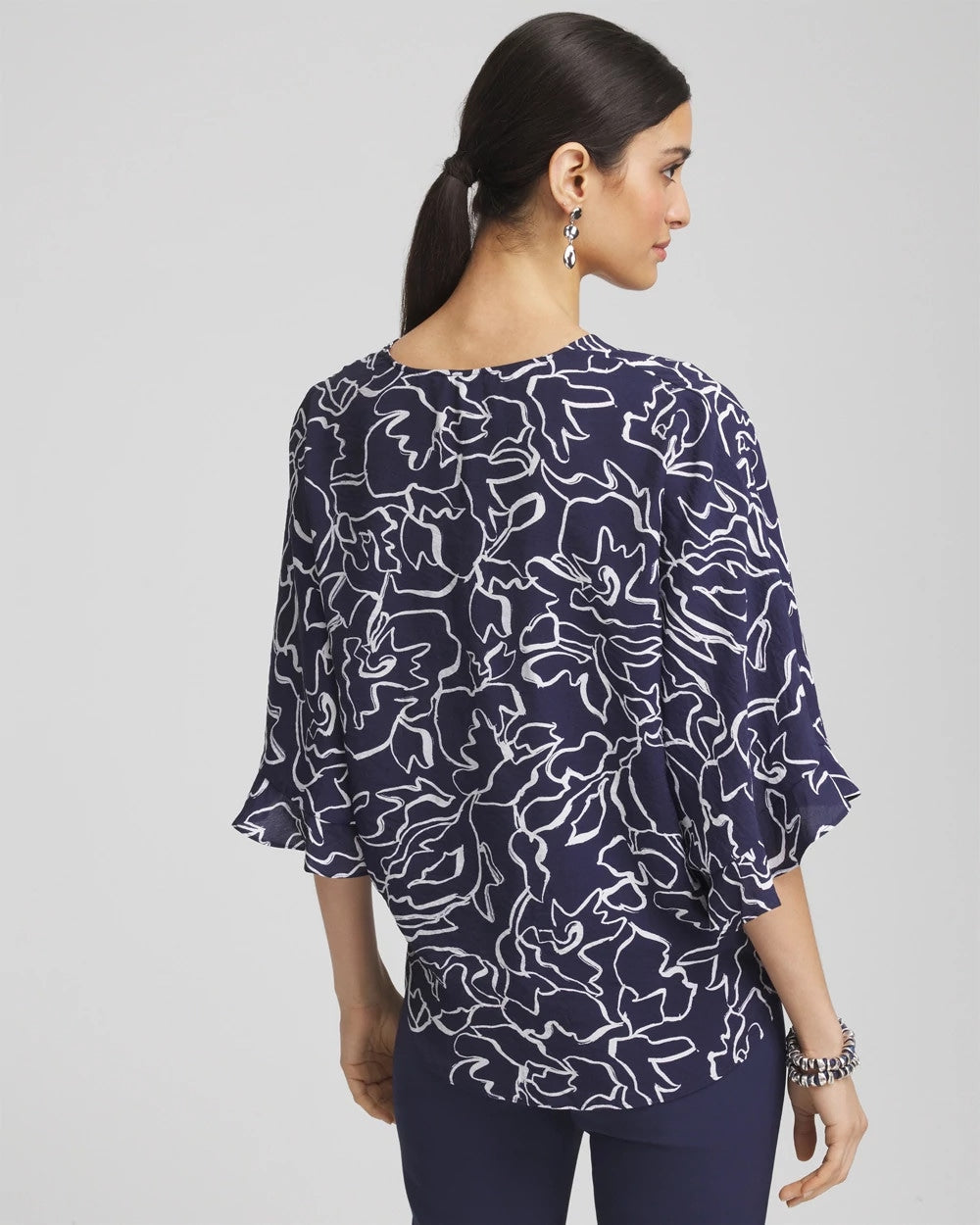 Chico's Clothing Ecovero™ Tie-Front Frill Sleeve Blouse