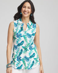 Chico's Clothing Island Slub Sleeveless Collared Tunic