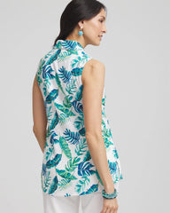 Chico's Clothing Island Slub Sleeveless Collared Tunic