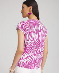 Chico's Clothing Jungle Inverted Knot Front Tee