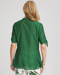 Chico's Clothing Cotton Voile & Silk Pleated Blouse