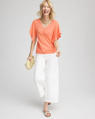Chico's Clothing Touch of Cool™ Handkerchief-Sleeve V-Neck Tee
