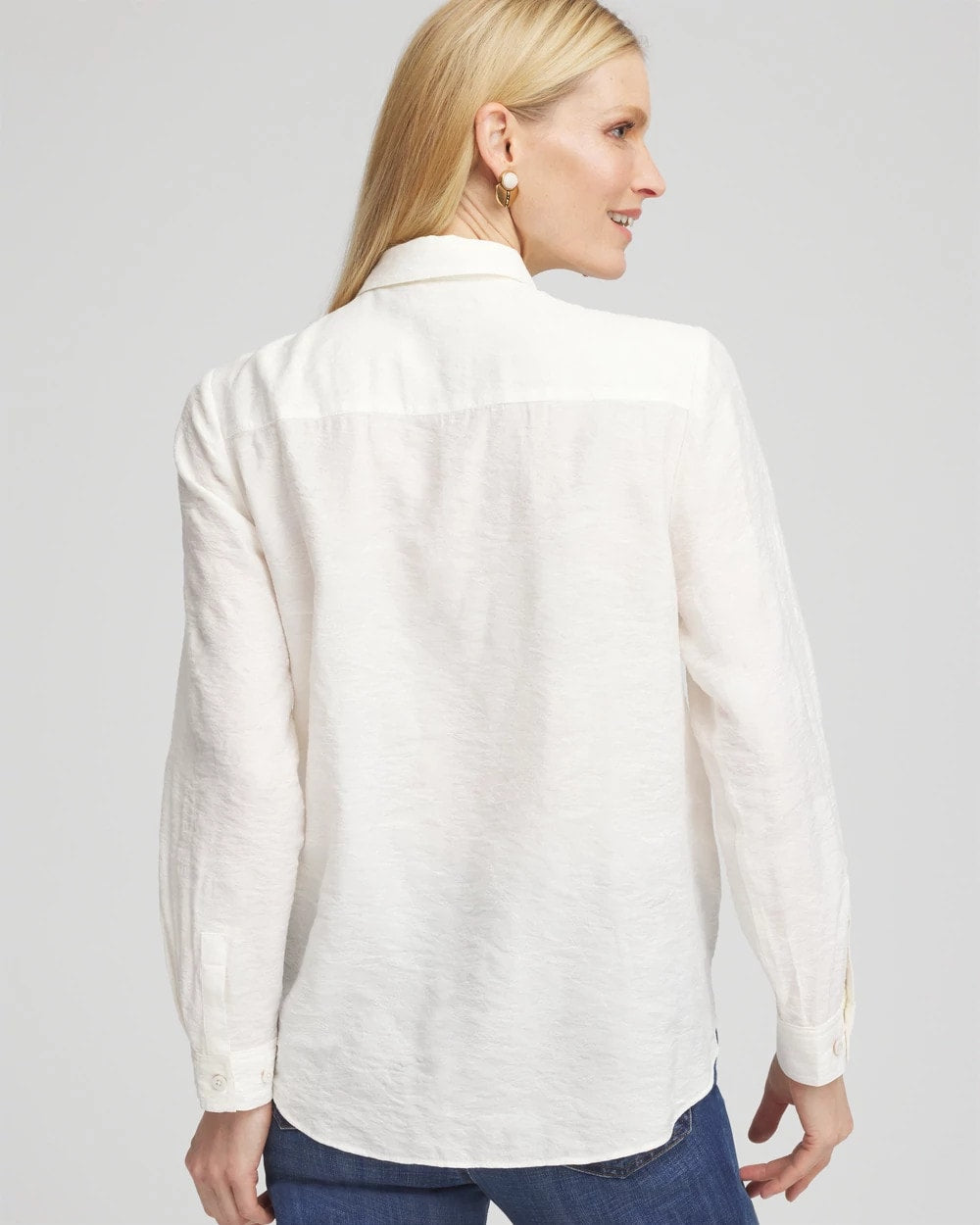 Chico's Clothing Textured Tie-Front Pullover Top