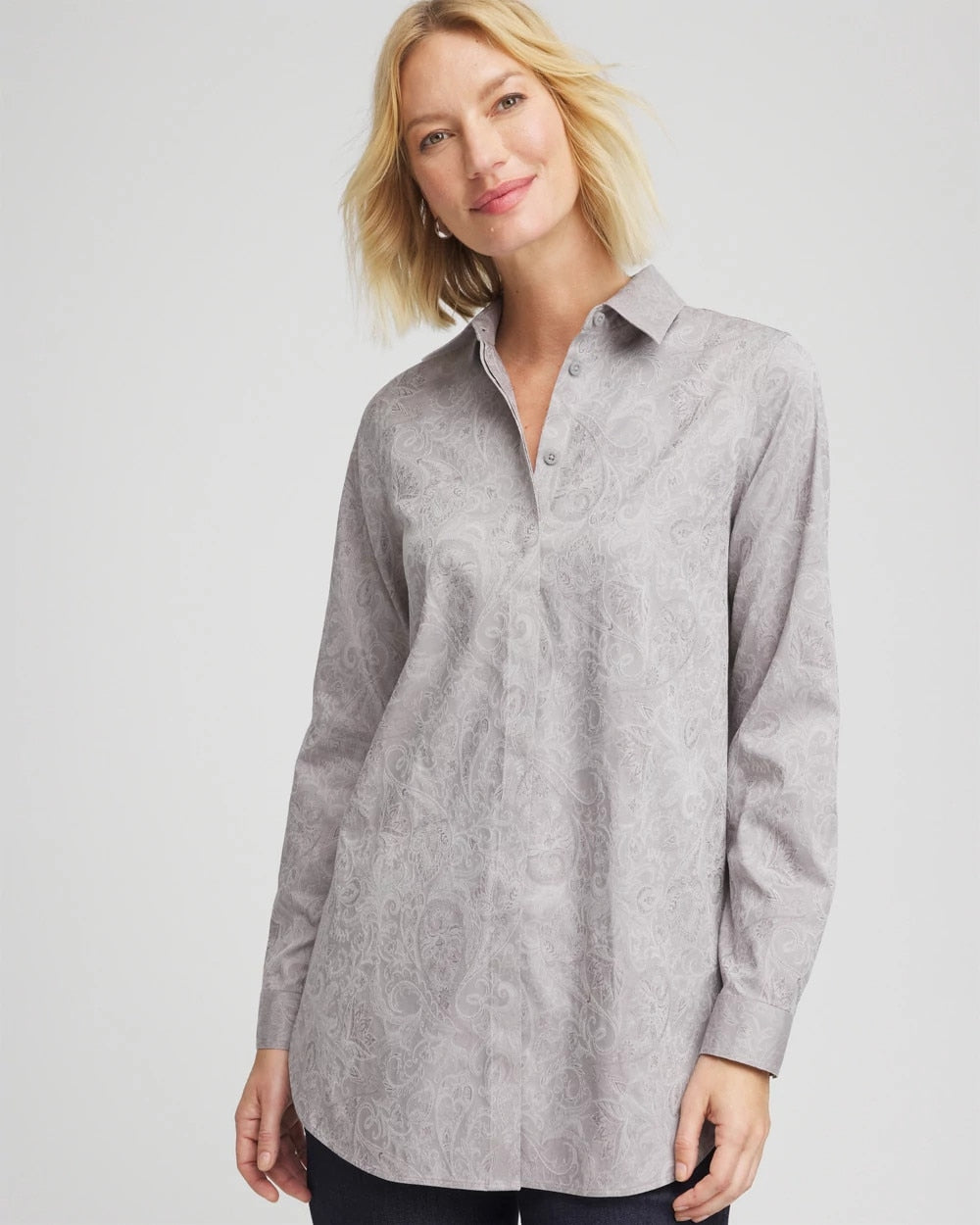 Chico's Clothing No Iron™ Lace Jacquard Stretch Tunic