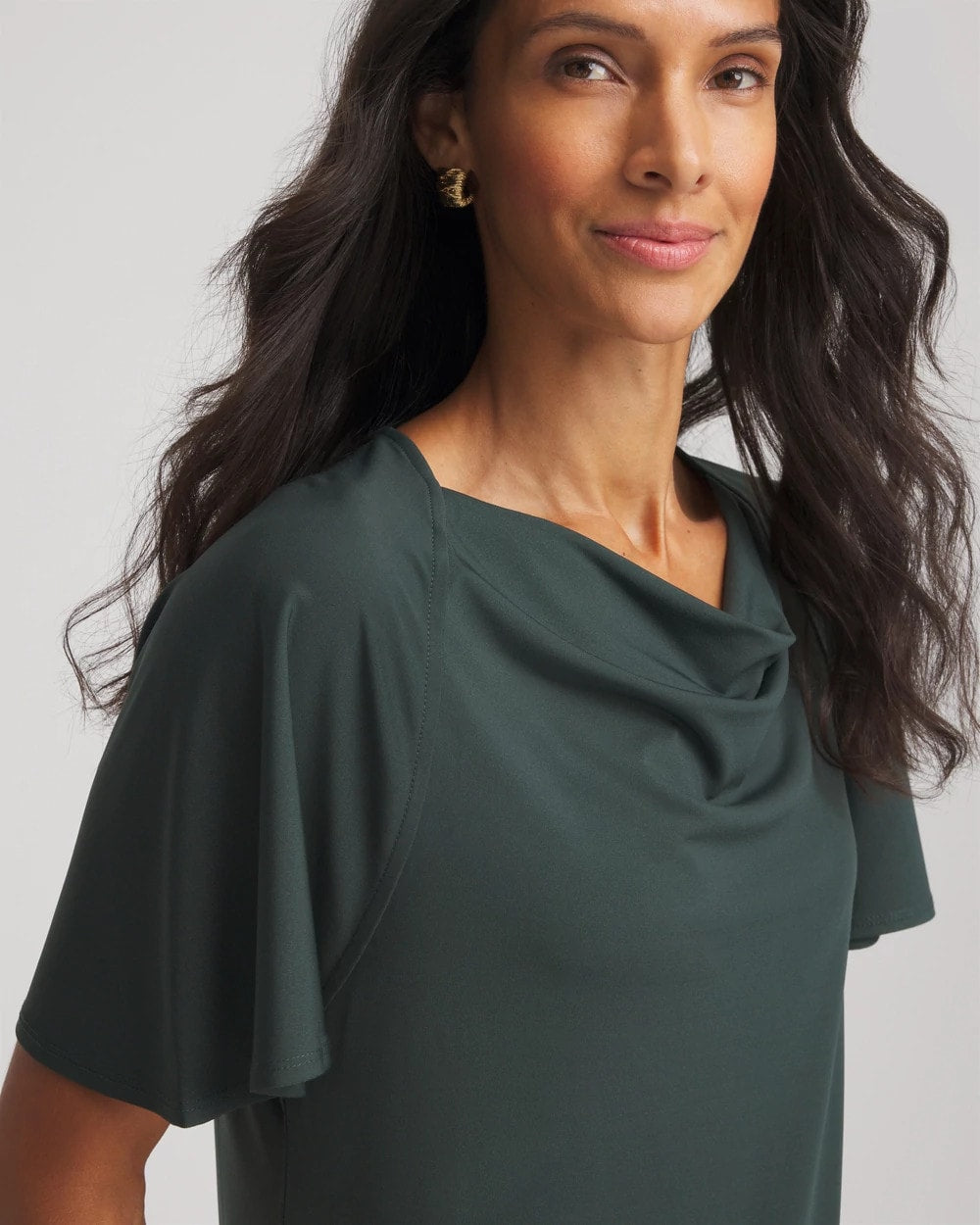 Chico's Clothing Jersey Knit Cowlneck Tee