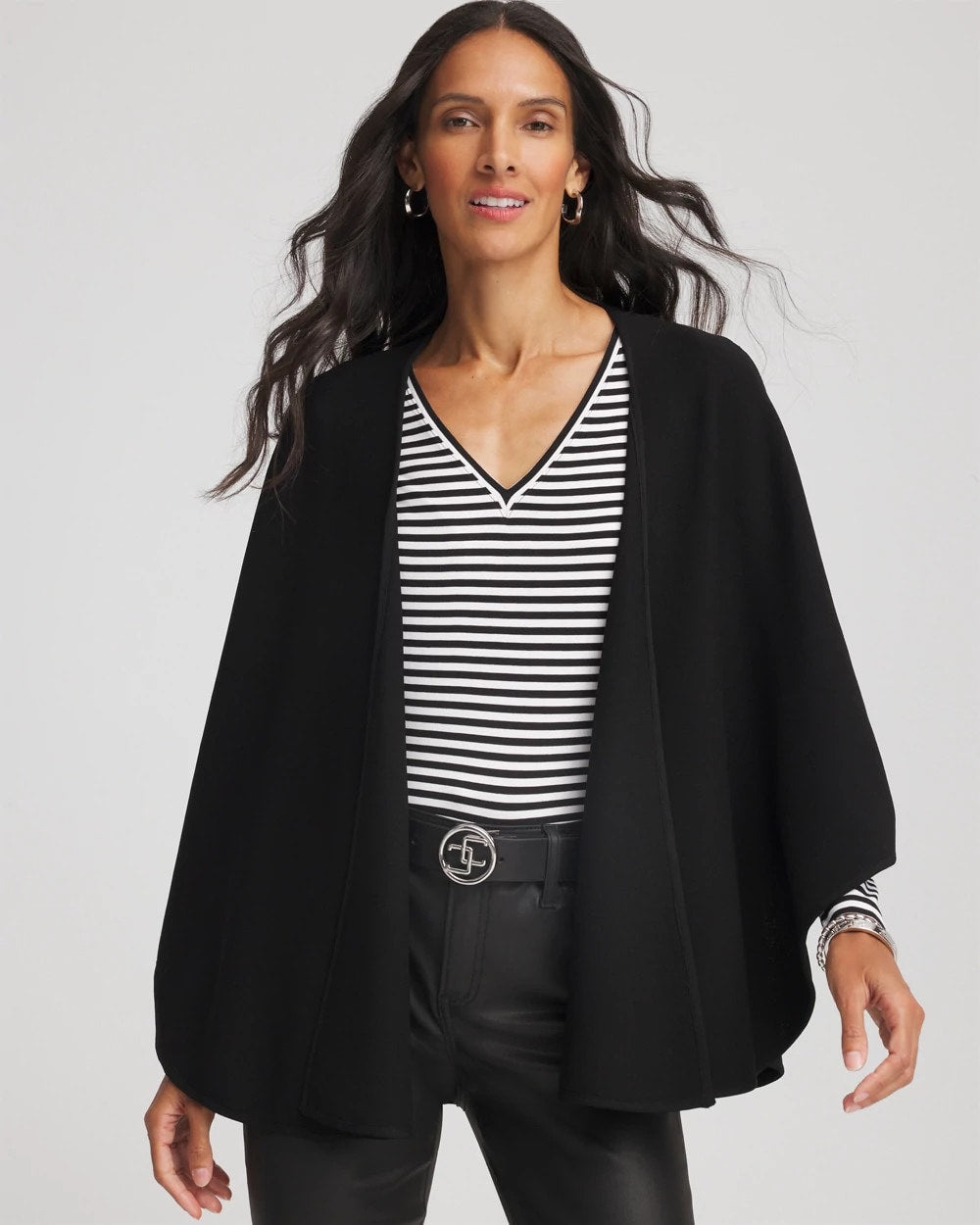 Chico's Clothing Crepe Open-Front Ruana