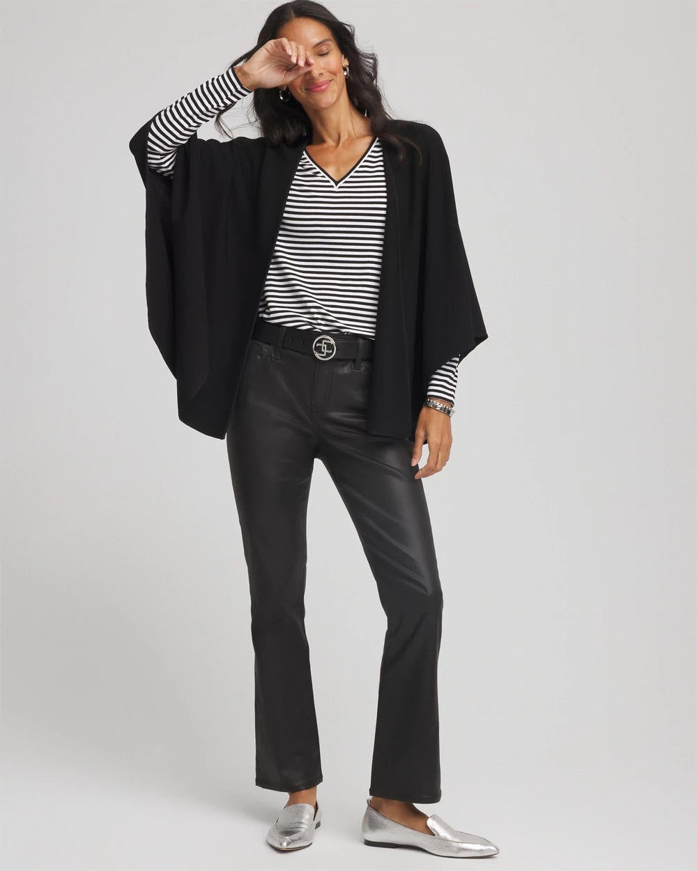 Chico's Clothing Crepe Open-Front Ruana