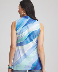 Chico's Clothing Ocean Pima Sleeveless V-Neck Tunic