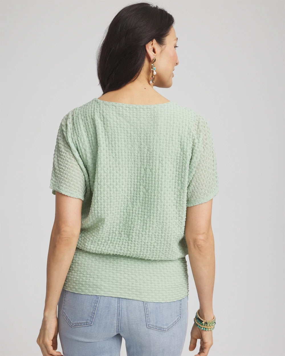 Chico's Clothing Jacquard Banded Hem Top