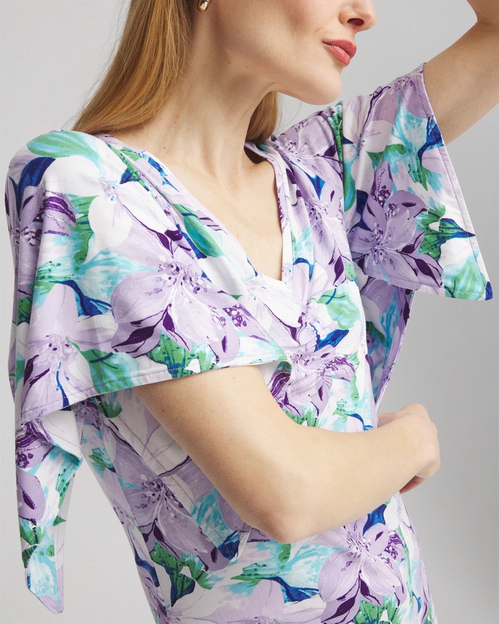 Chico's Clothing Touch of Cool™ Lily Handkerchief-Sleeve V-Neck Tee