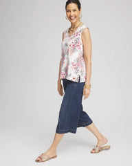 Chico's Clothing Floral Sleeveless V-Neck Tank