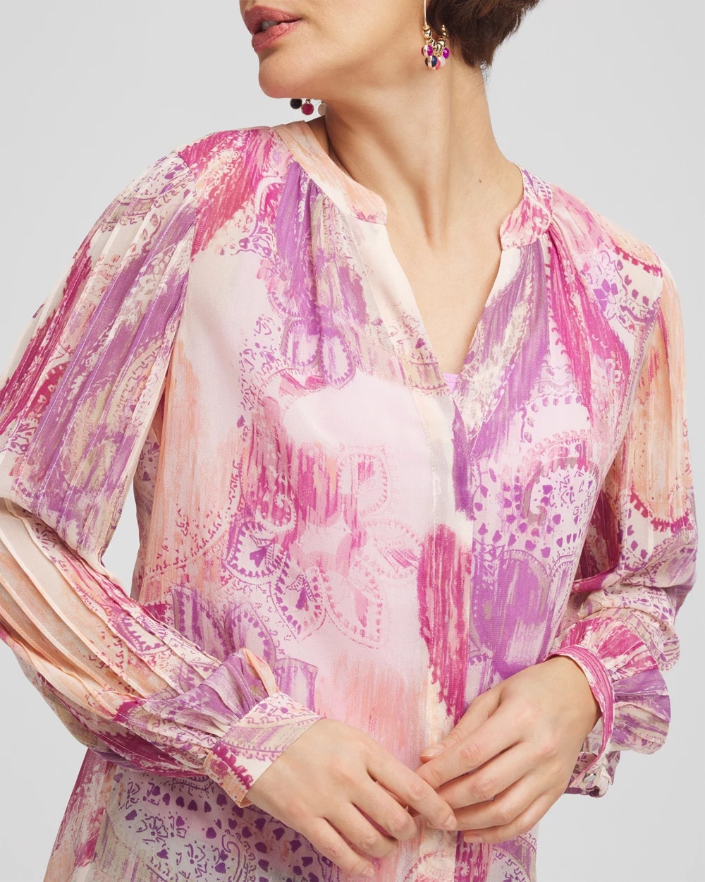 Chico's Clothing Georgette Pintuck Blouse