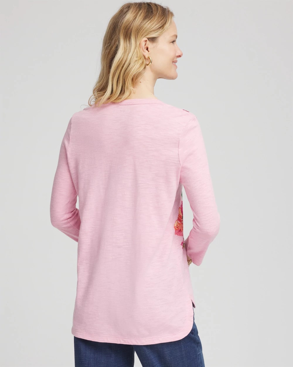 Chico's Clothing Floral 3/4 Sleeve Tee