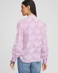 Chico's Clothing Textured Jacquard V-Neck Blouse