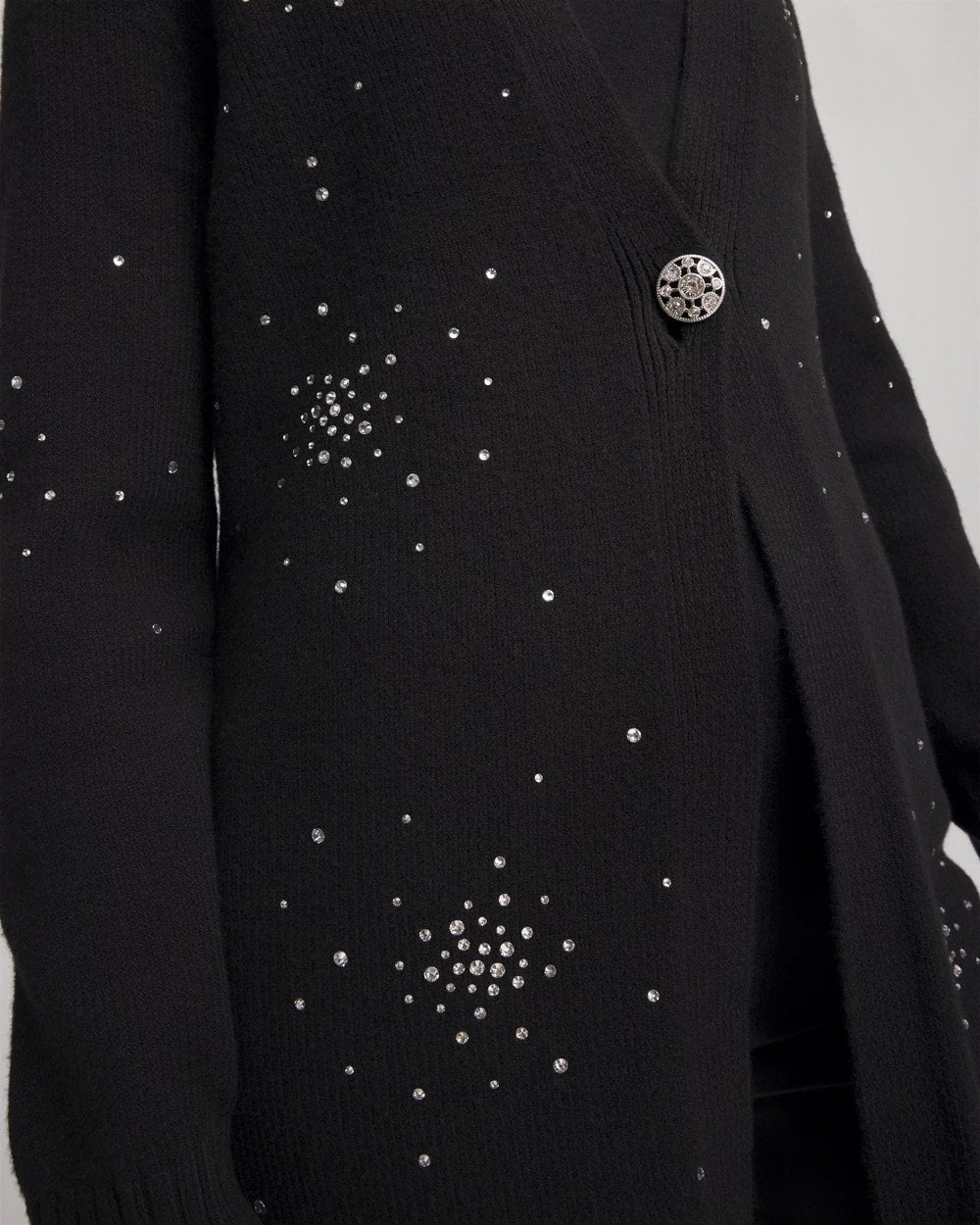 Chico's Clothing Rhinestone Embellished Cardigan