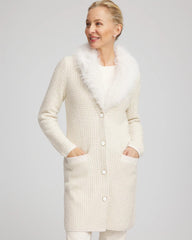 Chico's Clothing Fur Trim Cardigan