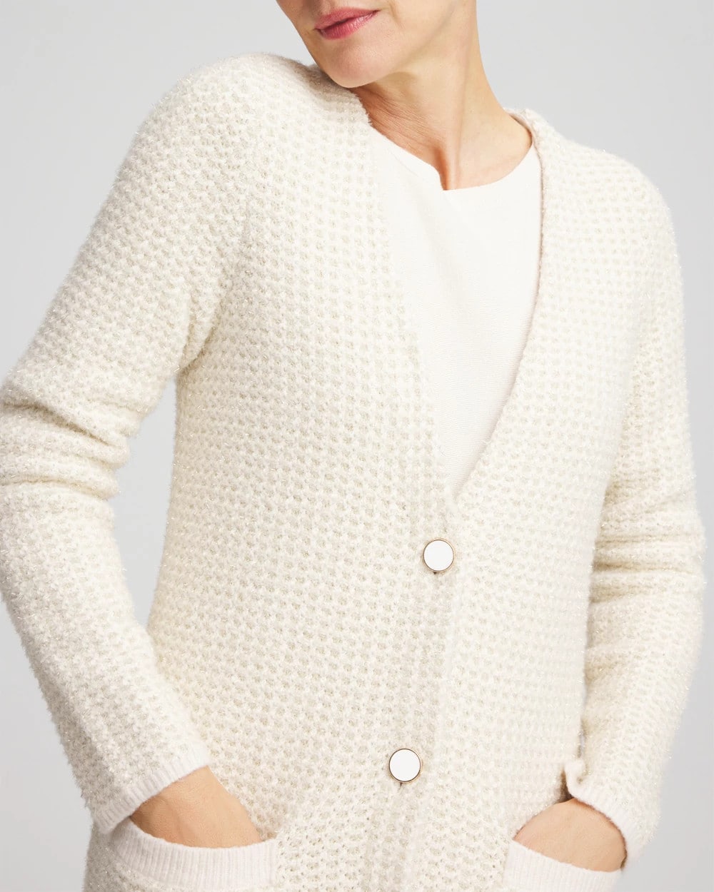 Chico's Clothing Fur Trim Cardigan