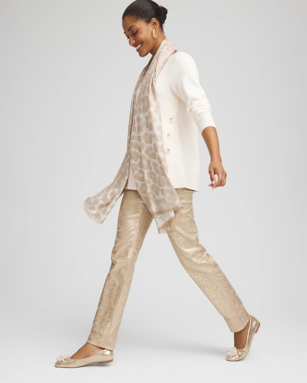 Chico's Clothing Button Tunic Sweater