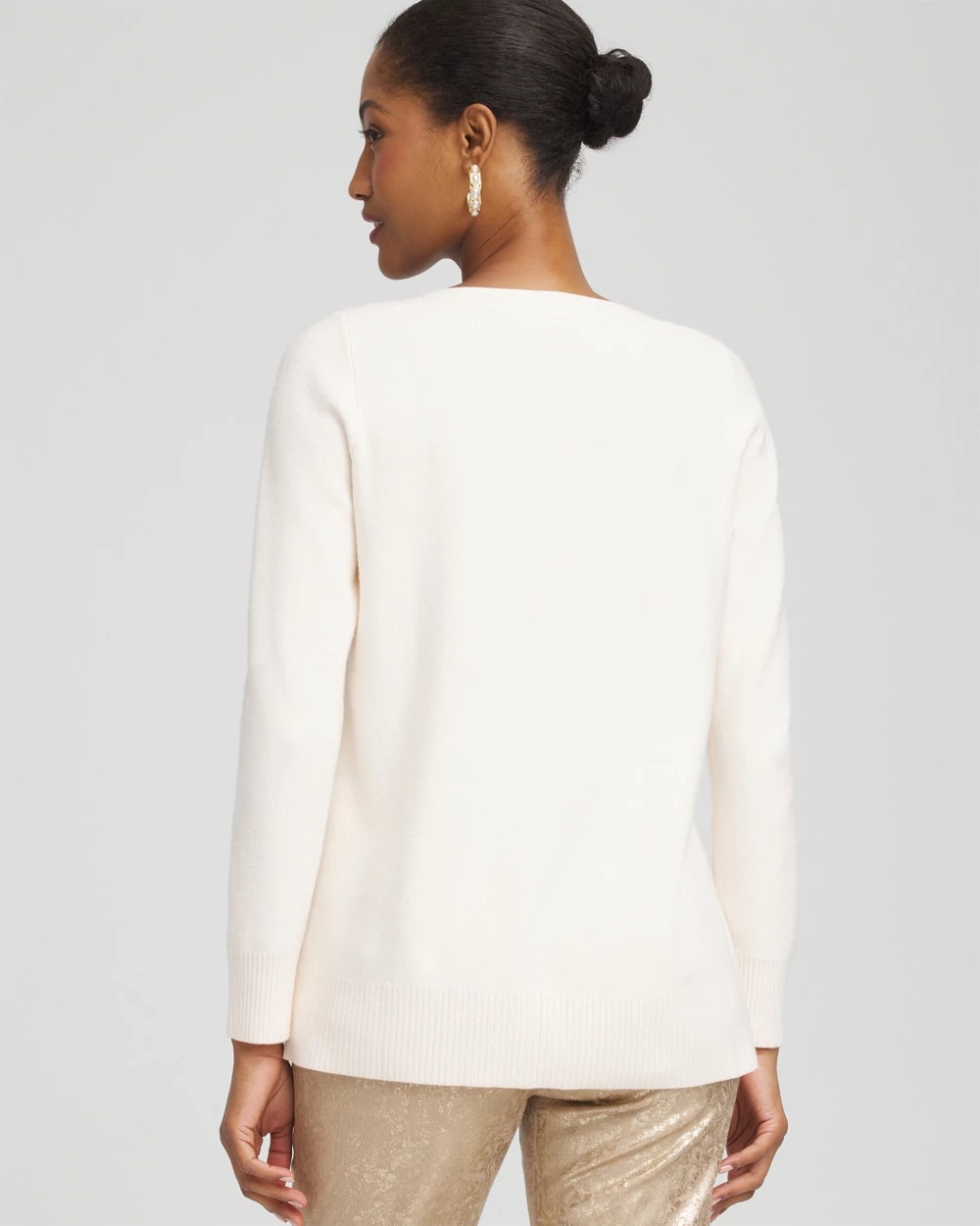 Chico's Clothing Button Tunic Sweater