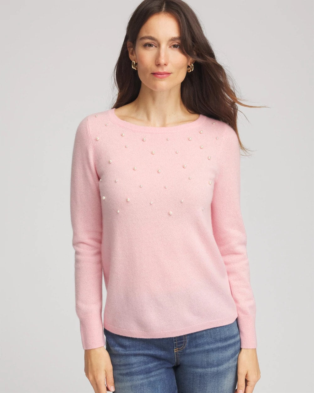Chico's Clothing Embellished Cashmere Pullover Sweater