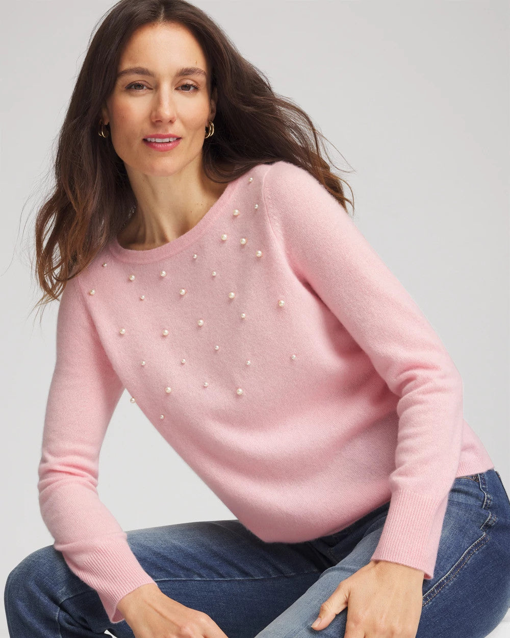 Chico's Clothing Embellished Cashmere Pullover Sweater