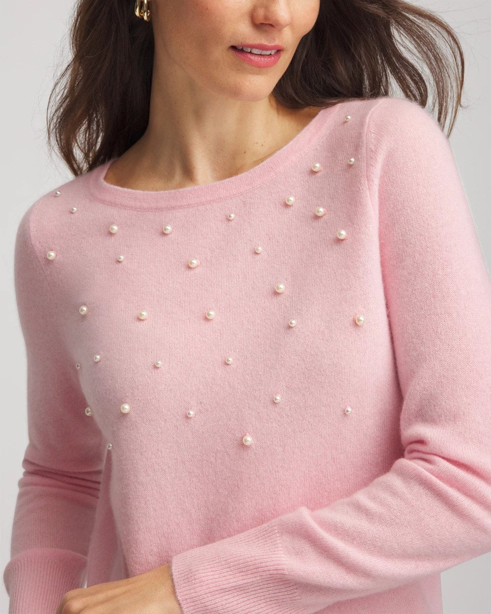 Chico's Clothing Embellished Cashmere Pullover Sweater