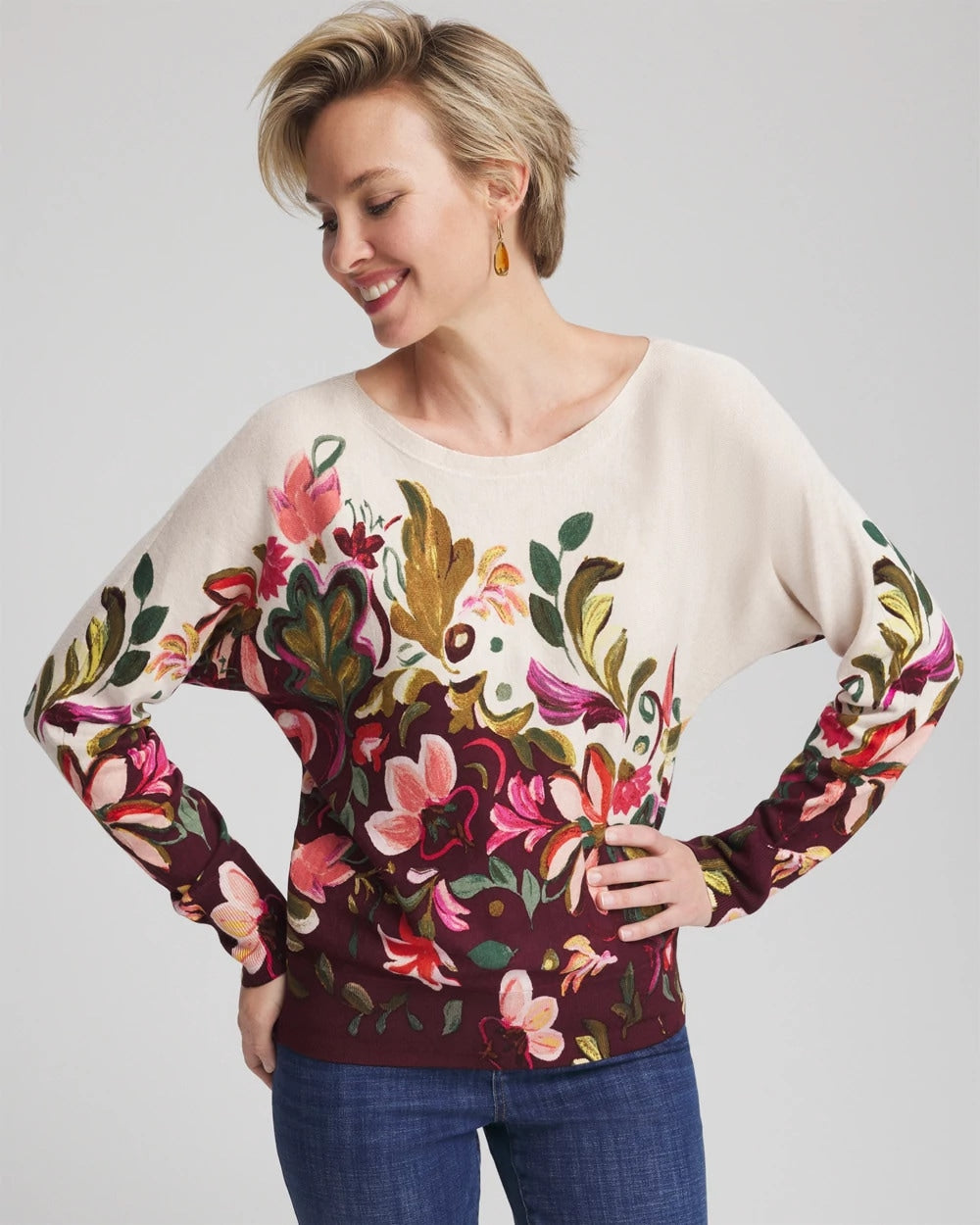 Chico's Clothing Ella Dolman Pullover Sweater