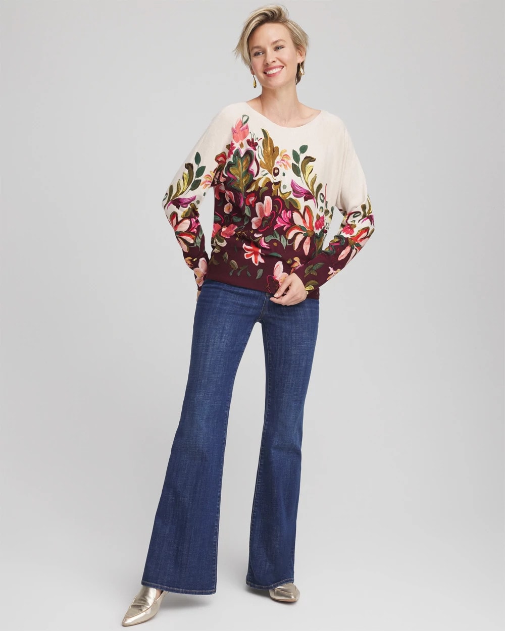 Chico's Clothing Ella Dolman Pullover Sweater
