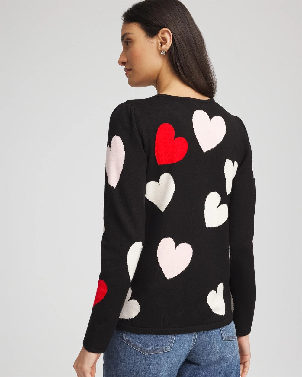 Chico's Clothing V-Day Multi-Heart Pullover