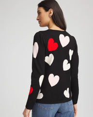 Chico's Clothing V-Day Multi-Heart Pullover