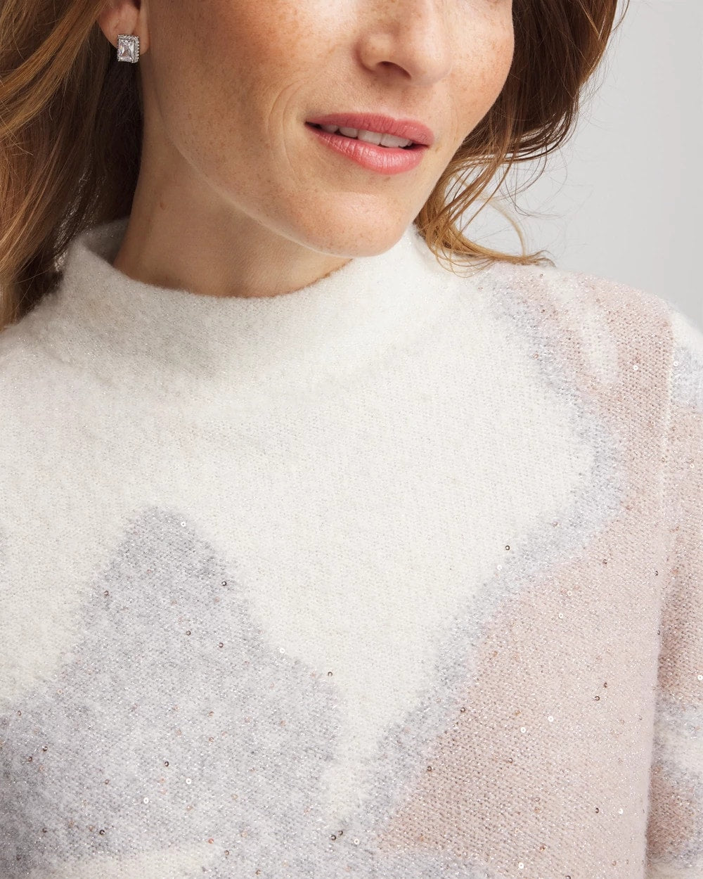Chico's Clothing Bloom Metallic Intarsia Pullover Sweater
