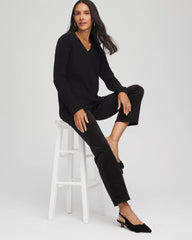 Chico's Clothing Embellished V-Neck Pullover Sweater