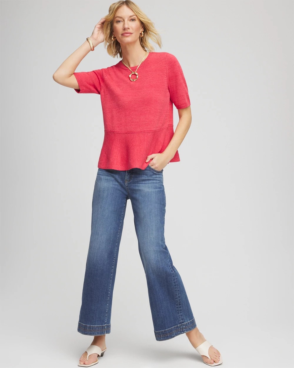 Chico's Clothing Pullover Peplum Sweater