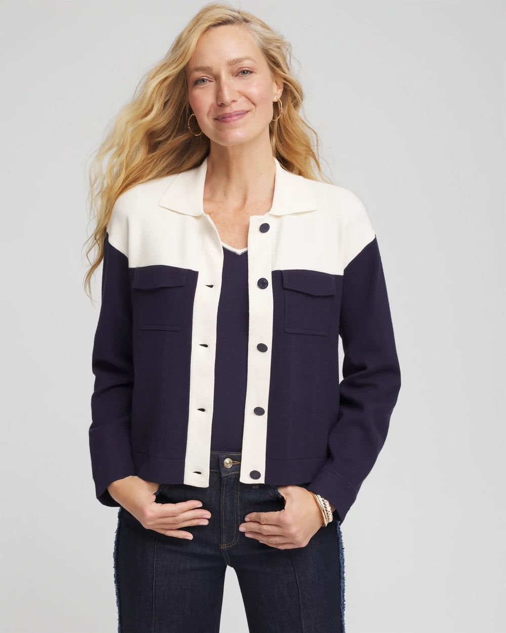 Chico's Clothing Colorblock Cardigan Jacket