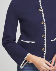 Chico's Clothing Blanket Stitch Crewneck Cardigan