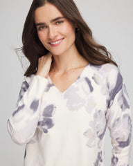 Chico's Clothing Printed V-Neck Sweater