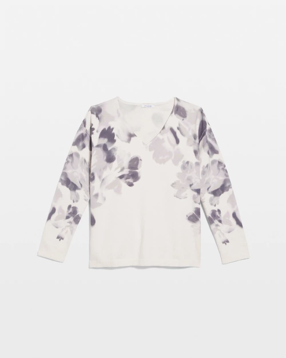 Chico's Clothing Printed V-Neck Sweater
