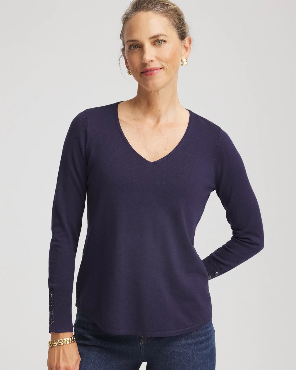 Chico's Clothing Ella V-Neck Pullover Sweater