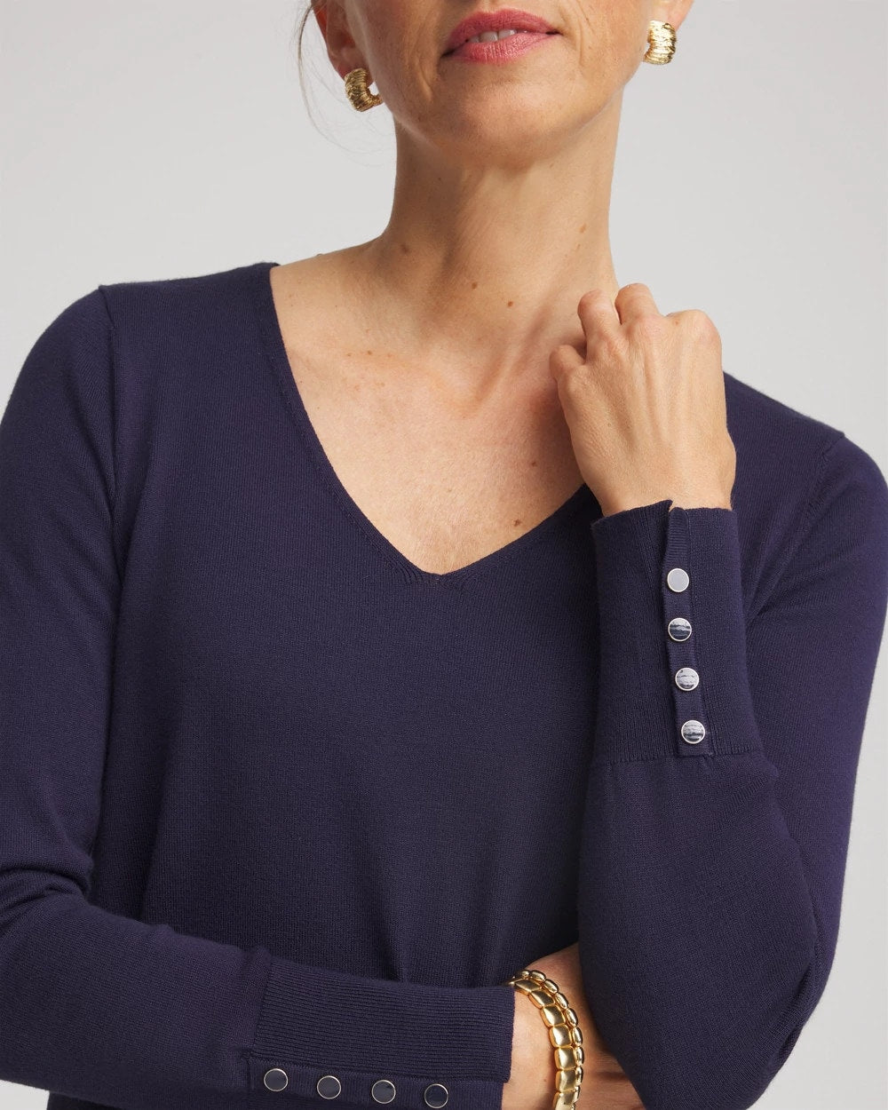 Chico's Clothing Ella V-Neck Pullover Sweater
