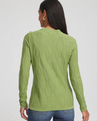 Chico's Clothing Button Shoulder Crewneck Pullover
