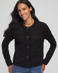 Chico's Clothing V-Day Embroidered Crewneck Cardigan