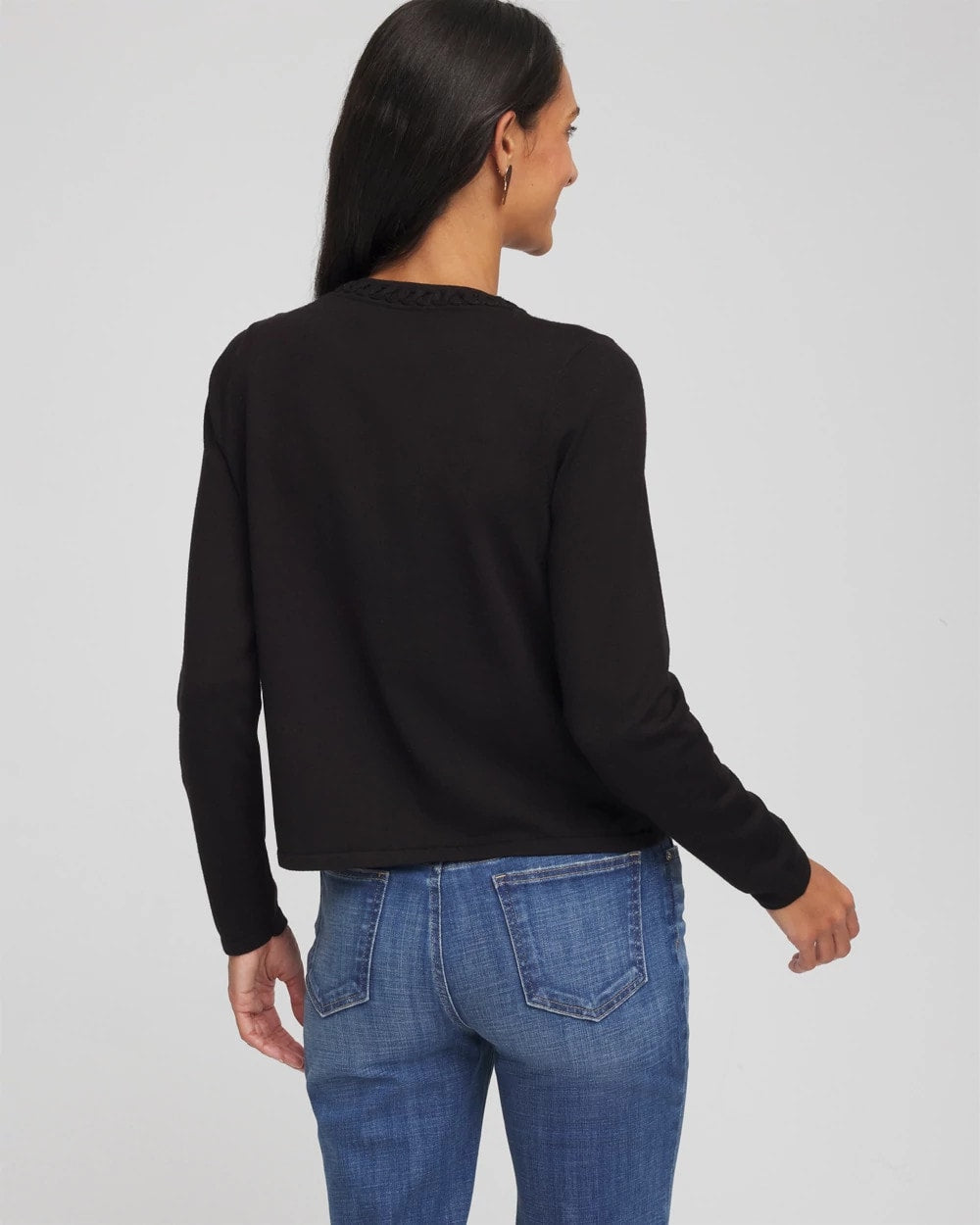 Chico's Clothing V-Day Embroidered Crewneck Cardigan