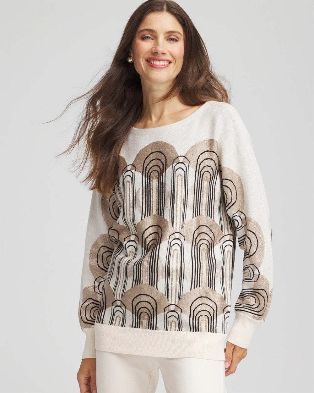 Chico's Clothing Art Deco Dolman Pullover Sweater