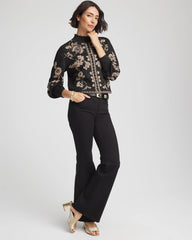 Chico's Clothing Bryne Jacquard Mockneck Pullover