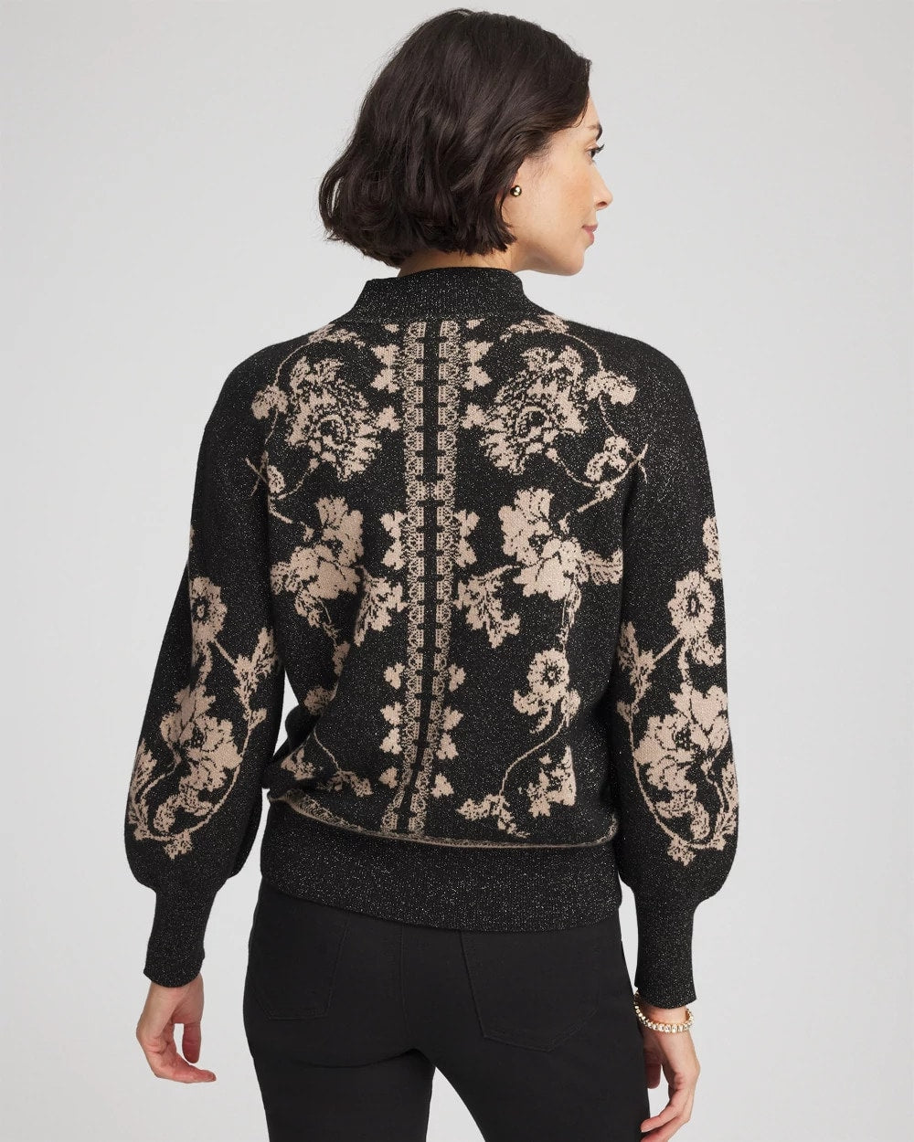 Chico's Clothing Bryne Jacquard Mockneck Pullover