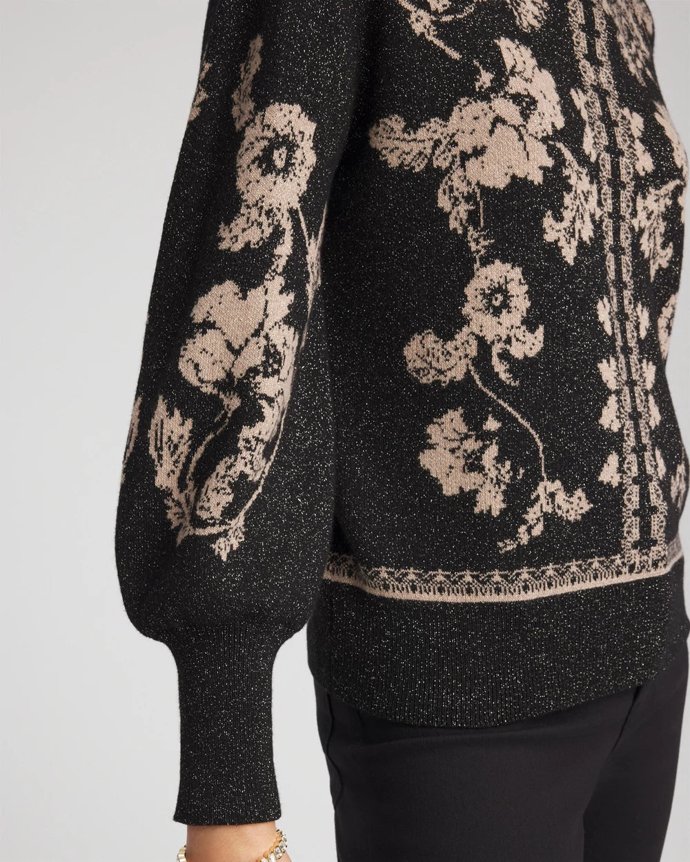 Chico's Clothing Bryne Jacquard Mockneck Pullover