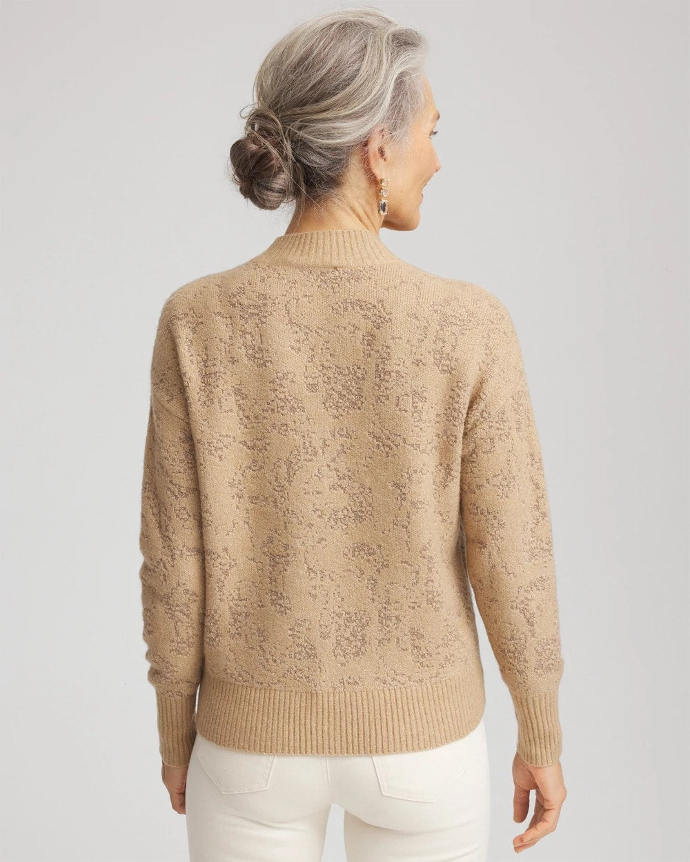 Chico's Clothing Jacquard Mockneck Pullover