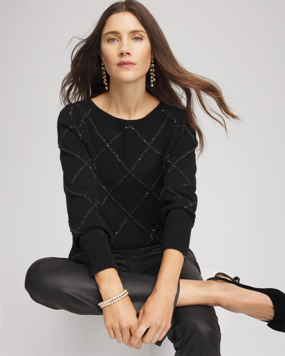 Chico's Clothing Sparkling Diamonds Pullover Sweater