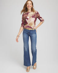 Chico's Clothing Ella Ocean Glitz Boatneck Sweater