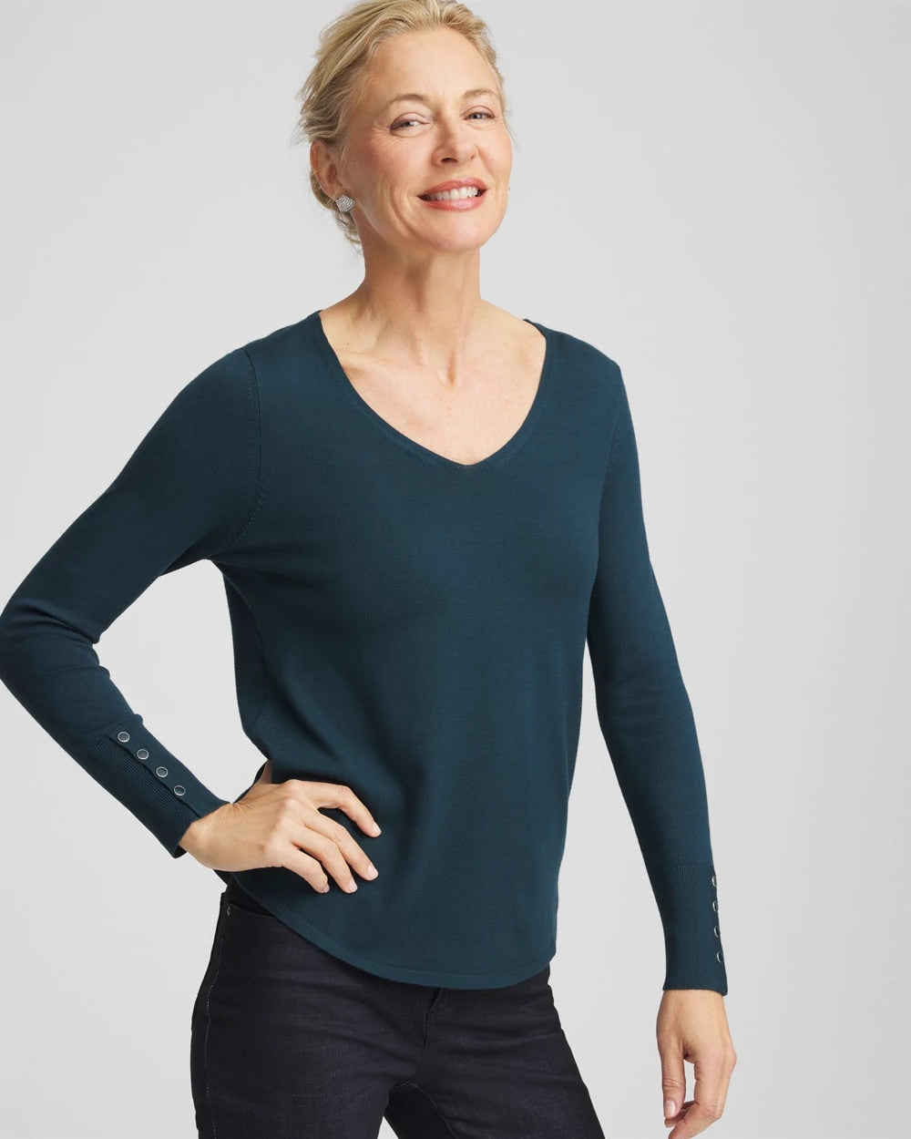 Chico's Clothing Ella V-Neck Pullover Sweater